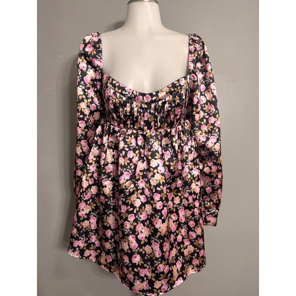 For Love & Lemons KATE LONG SLEEVE MINI DRESS NWT  X Small - Picture 2 of 13